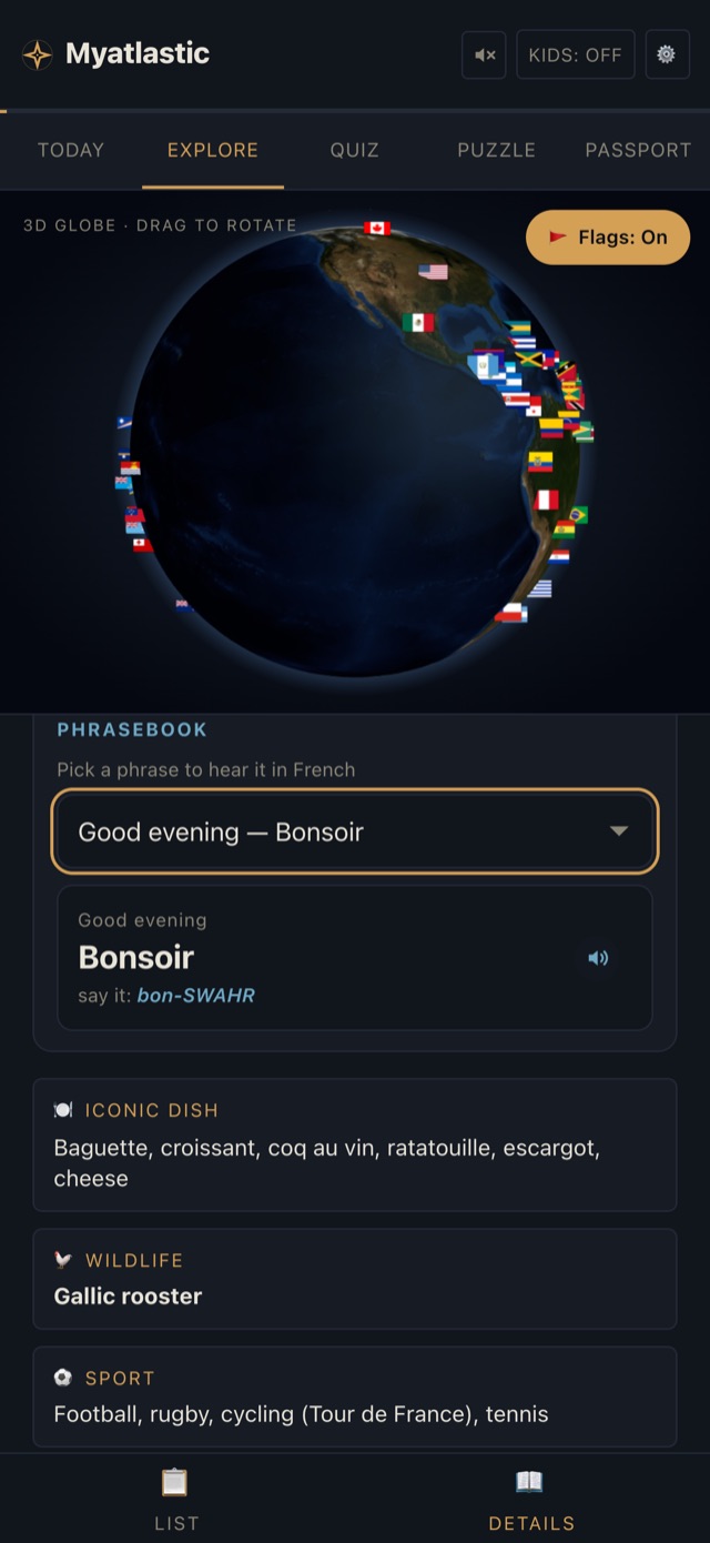 The French phrasebook with Bonsoir selected